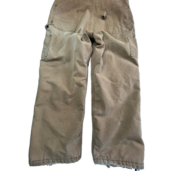 Carhartt 42 x 30 Duck Insulated Bib Overalls R27 Double Knee Union Made USA - Picture 8 of 15